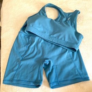 Ptula Alexa Sports Bra and Yvette 6” shorts bundle Marina Blue Medium